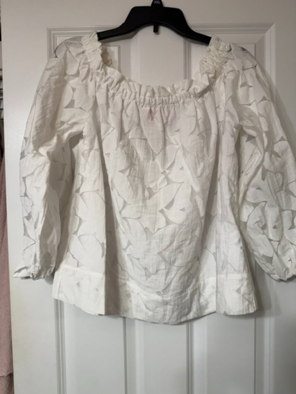 Lilly Pulitzer, NWOT, White Jamielynn Long sleeve, size Large